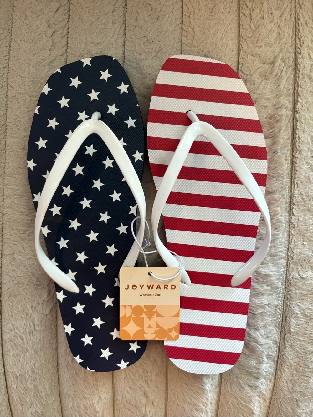 Joyward Women’s American Flag USA Flip Flops Size 9-10